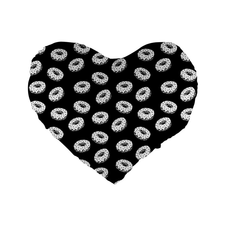 Donuts pattern Standard 16  Premium Flano Heart Shape Cushions