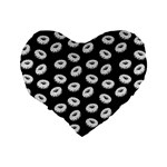 Donuts pattern Standard 16  Premium Flano Heart Shape Cushions Back