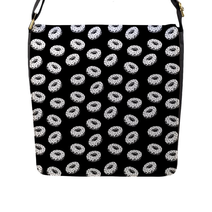 Donuts pattern Flap Closure Messenger Bag (L)