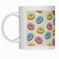 Donuts Pattern White Mugs by Valentinaart