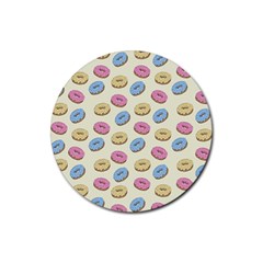 Donuts Pattern Rubber Round Coaster (4 Pack)  by Valentinaart