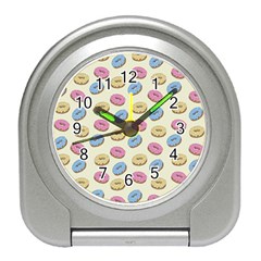 Donuts Pattern Travel Alarm Clock by Valentinaart