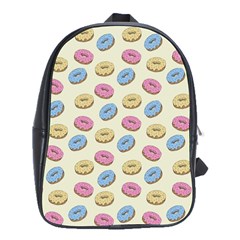 Donuts Pattern School Bag (large) by Valentinaart