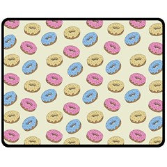 Donuts Pattern Double Sided Fleece Blanket (medium)  by Valentinaart