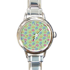 Donuts pattern Round Italian Charm Watch