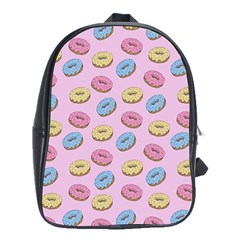 Donuts Pattern School Bag (xl) by Valentinaart