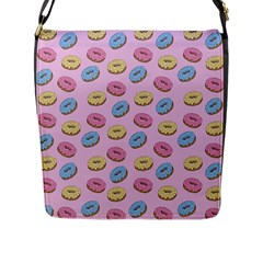 Donuts pattern Flap Closure Messenger Bag (L)