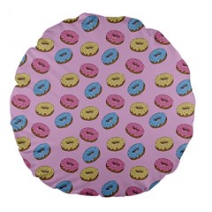 Donuts pattern Large 18  Premium Flano Round Cushions