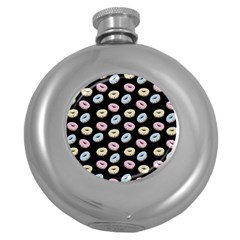 Donuts Pattern Round Hip Flask (5 Oz) by Valentinaart