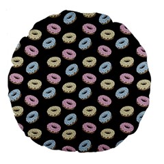 Donuts Pattern Large 18  Premium Flano Round Cushions by Valentinaart