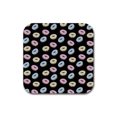 Donuts Pattern Rubber Square Coaster (4 Pack)  by Valentinaart