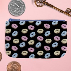 Donuts Pattern Large Coin Purse by Valentinaart