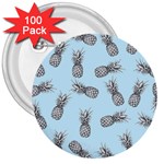 Pineapple pattern 3  Buttons (100 pack)  Front