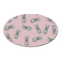 Pineapple Pattern Oval Magnet by Valentinaart