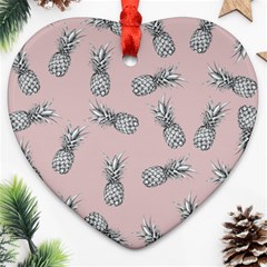 Pineapple Pattern Heart Ornament (two Sides)