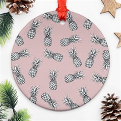 Pineapple Pattern Round Ornament (two Sides)