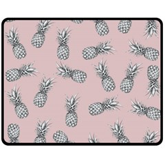 Pineapple Pattern Double Sided Fleece Blanket (medium)  by Valentinaart