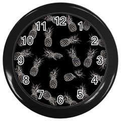 Pineapple Pattern Wall Clock (black)