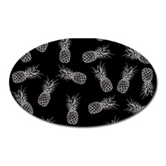 Pineapple Pattern Oval Magnet by Valentinaart