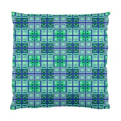 Mod Blue Green Square Pattern Standard Cushion Case (one Side)