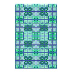 Mod Blue Green Square Pattern Shower Curtain 48  X 72  (small)  by BrightVibesDesign