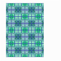 Mod Blue Green Square Pattern Large Garden Flag (two Sides)