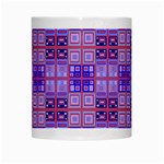 Mod Purple Pink Orange Squares Pattern White Mugs Center