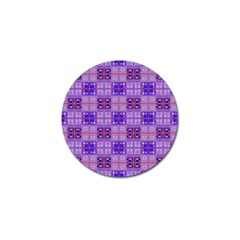 Mod Purple Pink Orange Squares Pattern Golf Ball Marker by BrightVibesDesign