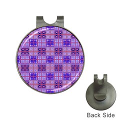 Mod Purple Pink Orange Squares Pattern Hat Clips With Golf Markers