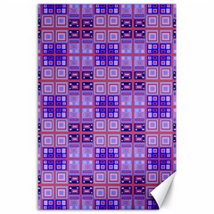 Mod Purple Pink Orange Squares Pattern Canvas 24  X 36  by BrightVibesDesign