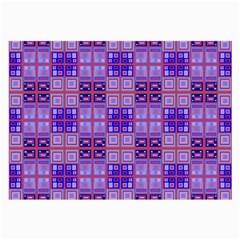 Mod Purple Pink Orange Squares Pattern Large Glasses Cloth (2-side) by BrightVibesDesign