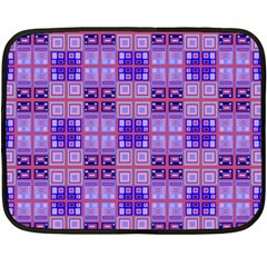 Mod Purple Pink Orange Squares Pattern Fleece Blanket (mini) by BrightVibesDesign