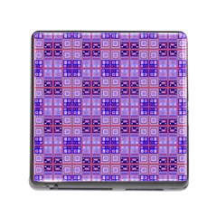 Mod Purple Pink Orange Squares Pattern Memory Card Reader (square 5 Slot)