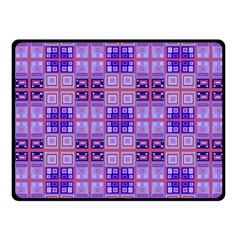 Mod Purple Pink Orange Squares Pattern Fleece Blanket (small) by BrightVibesDesign