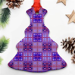 Mod Purple Pink Orange Squares Pattern Ornament (christmas Tree) 