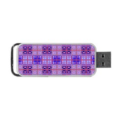 Mod Purple Pink Orange Squares Pattern Portable Usb Flash (two Sides) by BrightVibesDesign