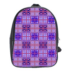 Mod Purple Pink Orange Squares Pattern School Bag (xl)