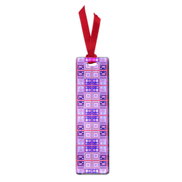 Mod Purple Pink Orange Squares Pattern Small Book Marks