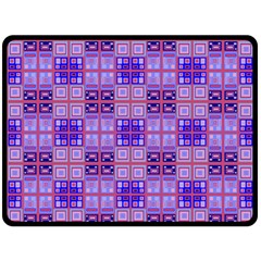 Mod Purple Pink Orange Squares Pattern Double Sided Fleece Blanket (large)  by BrightVibesDesign