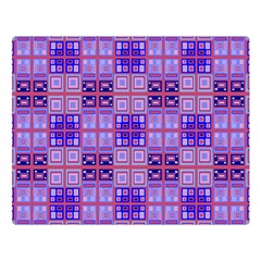 Mod Purple Pink Orange Squares Pattern Double Sided Flano Blanket (large)  by BrightVibesDesign