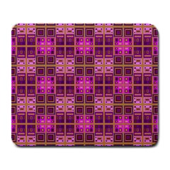 Mod Pink Purple Yellow Square Pattern Large Mousepads by BrightVibesDesign