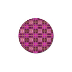 Mod Pink Purple Yellow Square Pattern Golf Ball Marker (4 Pack) by BrightVibesDesign