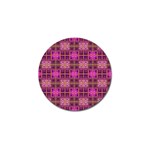 Mod Pink Purple Yellow Square Pattern Golf Ball Marker (10 pack) Front