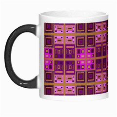 Mod Pink Purple Yellow Square Pattern Morph Mugs