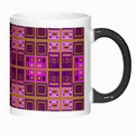 Mod Pink Purple Yellow Square Pattern Morph Mugs Right