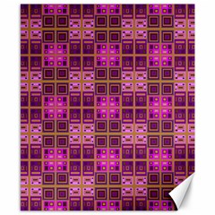 Mod Pink Purple Yellow Square Pattern Canvas 8  X 10  by BrightVibesDesign