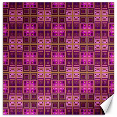 Mod Pink Purple Yellow Square Pattern Canvas 12  X 12 