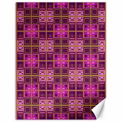 Mod Pink Purple Yellow Square Pattern Canvas 12  X 16 