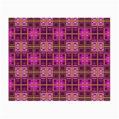 Mod Pink Purple Yellow Square Pattern Small Glasses Cloth (2-side) by BrightVibesDesign