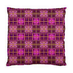 Mod Pink Purple Yellow Square Pattern Standard Cushion Case (two Sides) by BrightVibesDesign